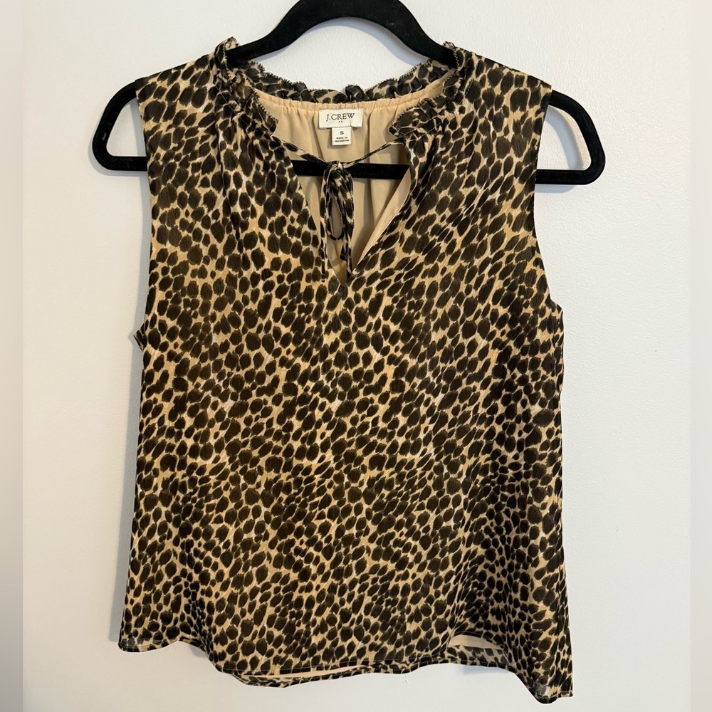J. Crew Women's Animal Print Blouse - Black and Tan